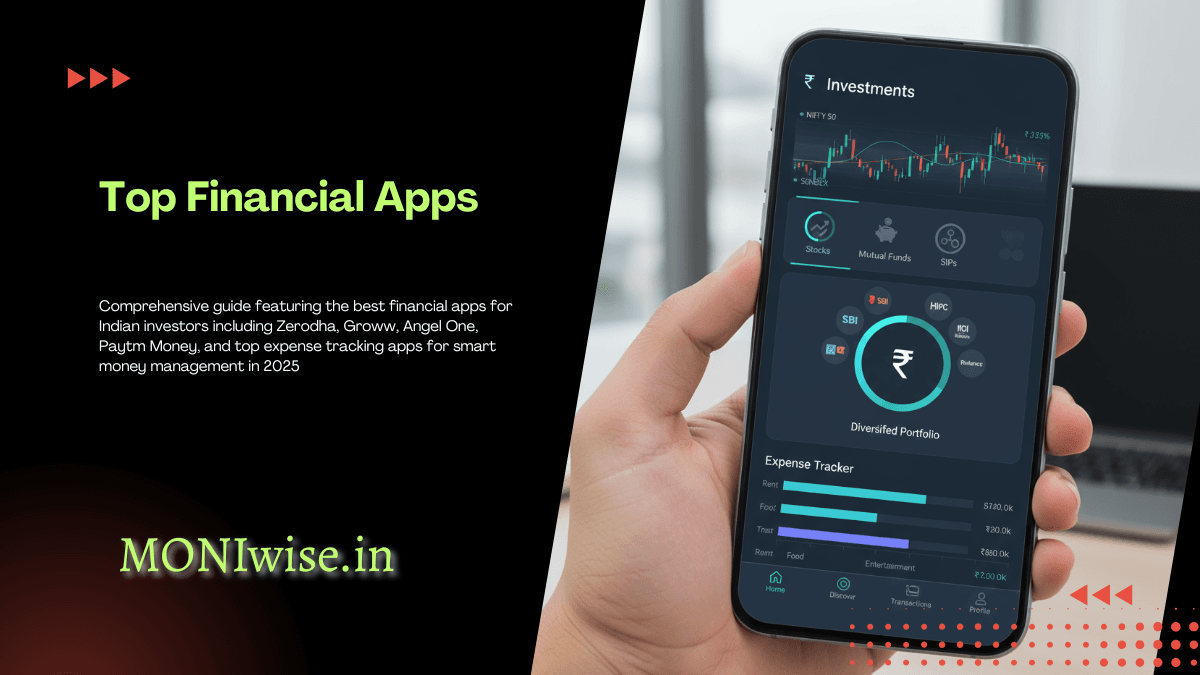 Best financial apps for Indian investors 2025 - trading, investment, and expense tracking platforms on smartphone screen