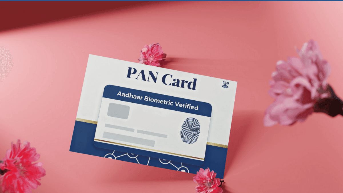 PAN card with Aadhaar number linked for tax compliance and stock market investing - 2025 new rules illustration